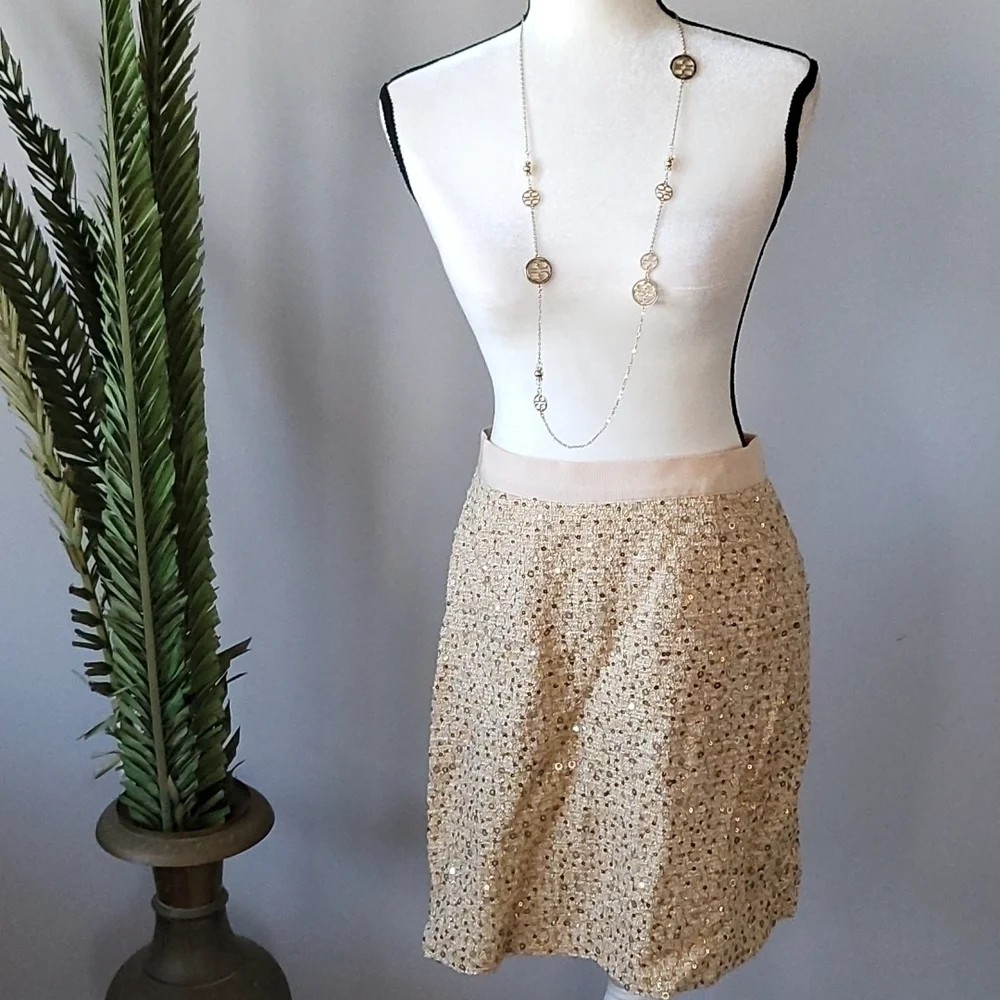 kate spade skirt the rules gold metallic sequined tweed skirt